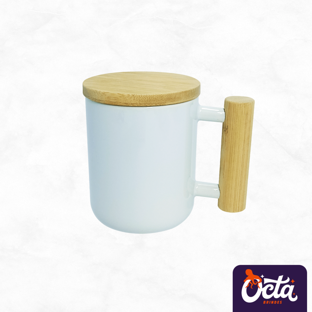 Caneca Tampa e Alça Bambu Caneca Tampa e Alça Bambu