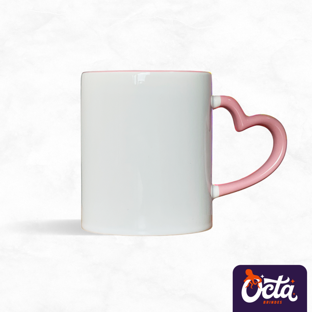 Caneca com Alça Coração Colorida Caneca com Alça Coração Colorida